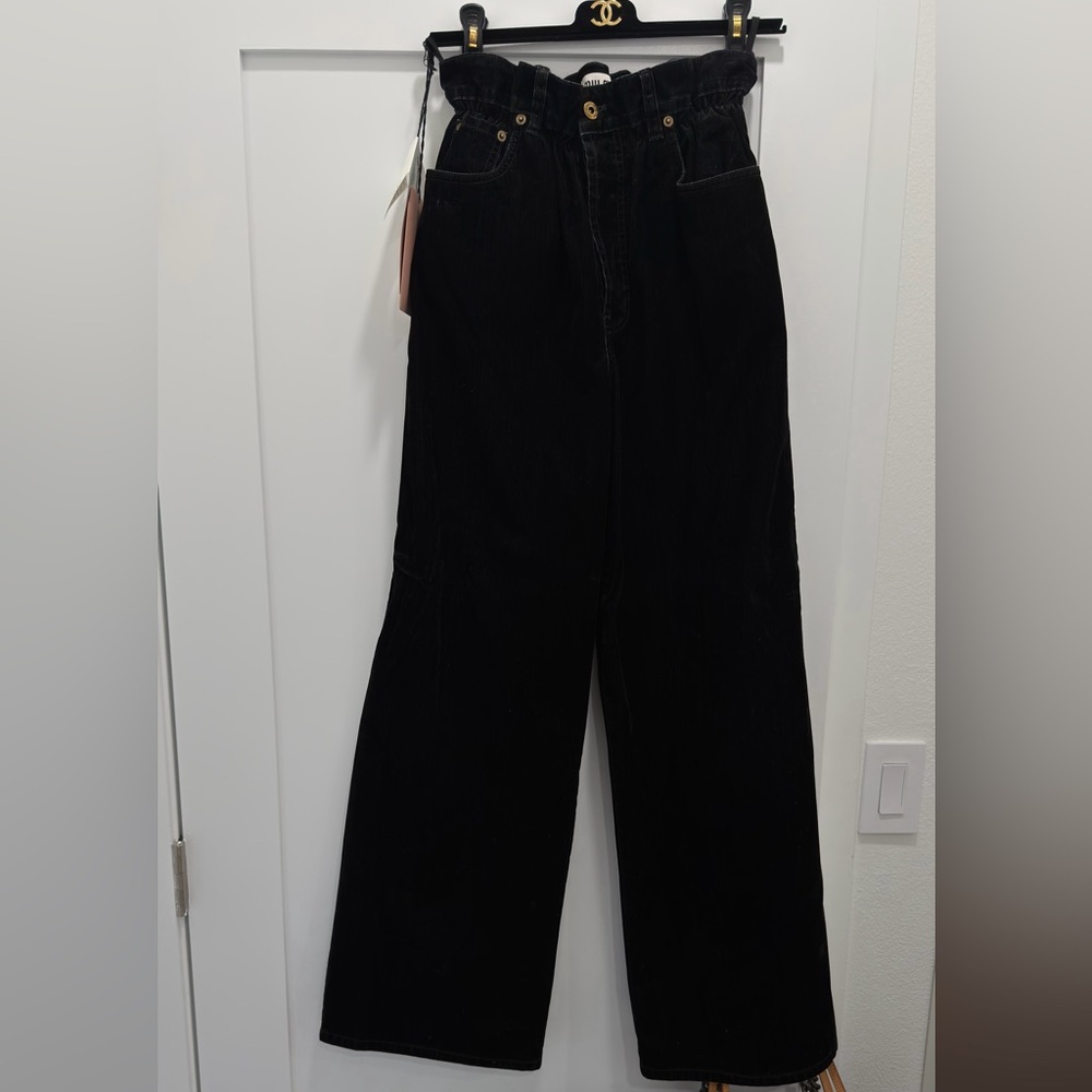 Brand new MIU MIU Paper Bag Wide Leg Pants 40IT